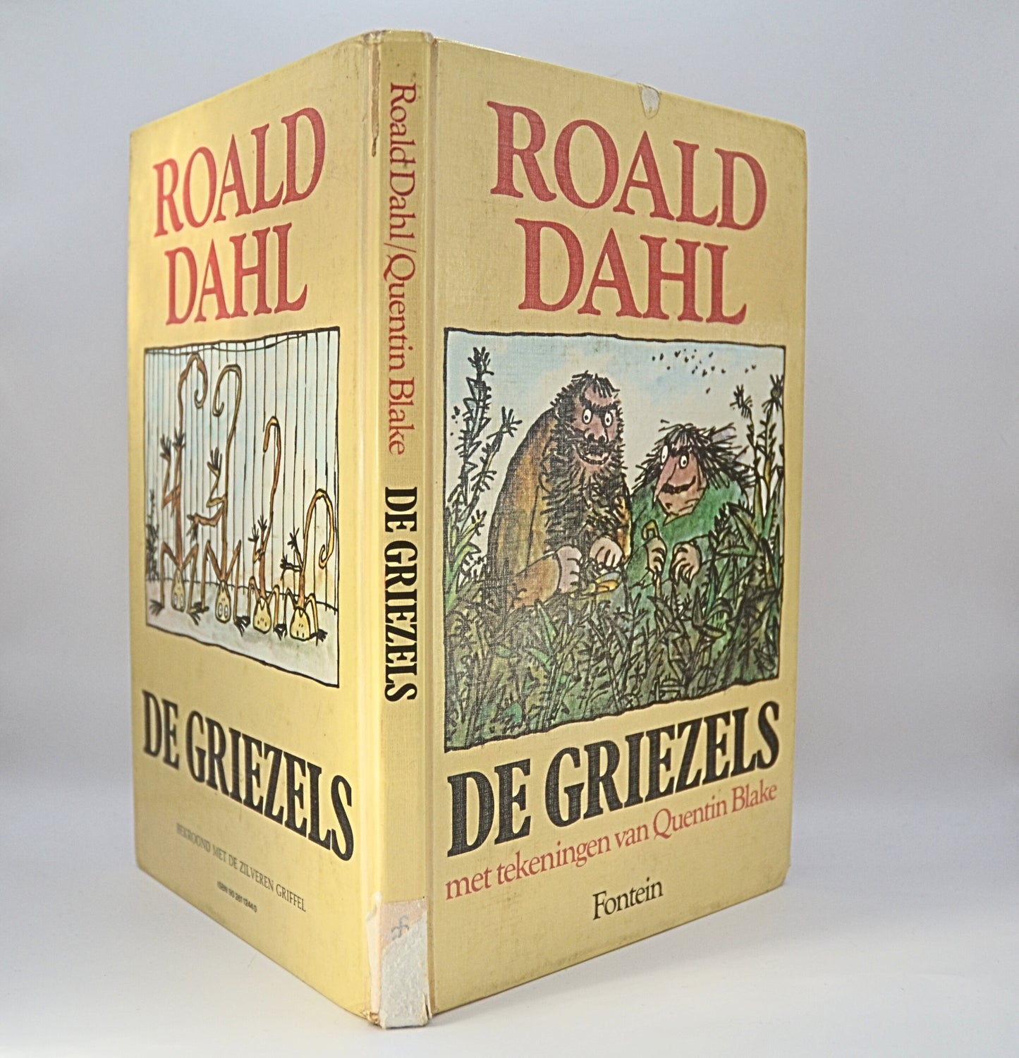 De Griezels van Roald Dahl, afgeschreven bibliotheek boek, zijaanzicht