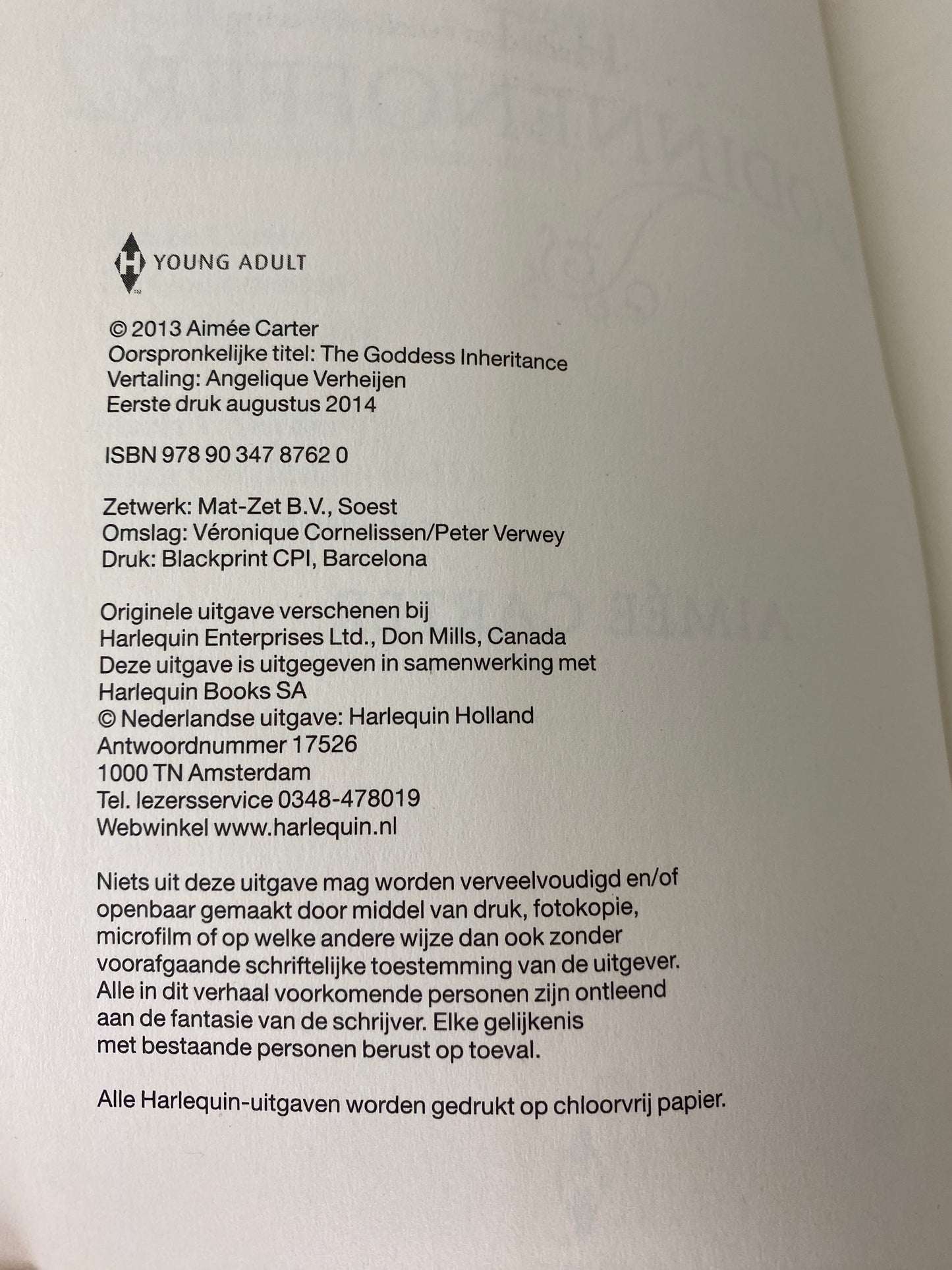 Het Godinnenoffer, boek 3 in De Godinnentest trilogie van Aimée Carter, ISBN: 9789034787620 infopagina