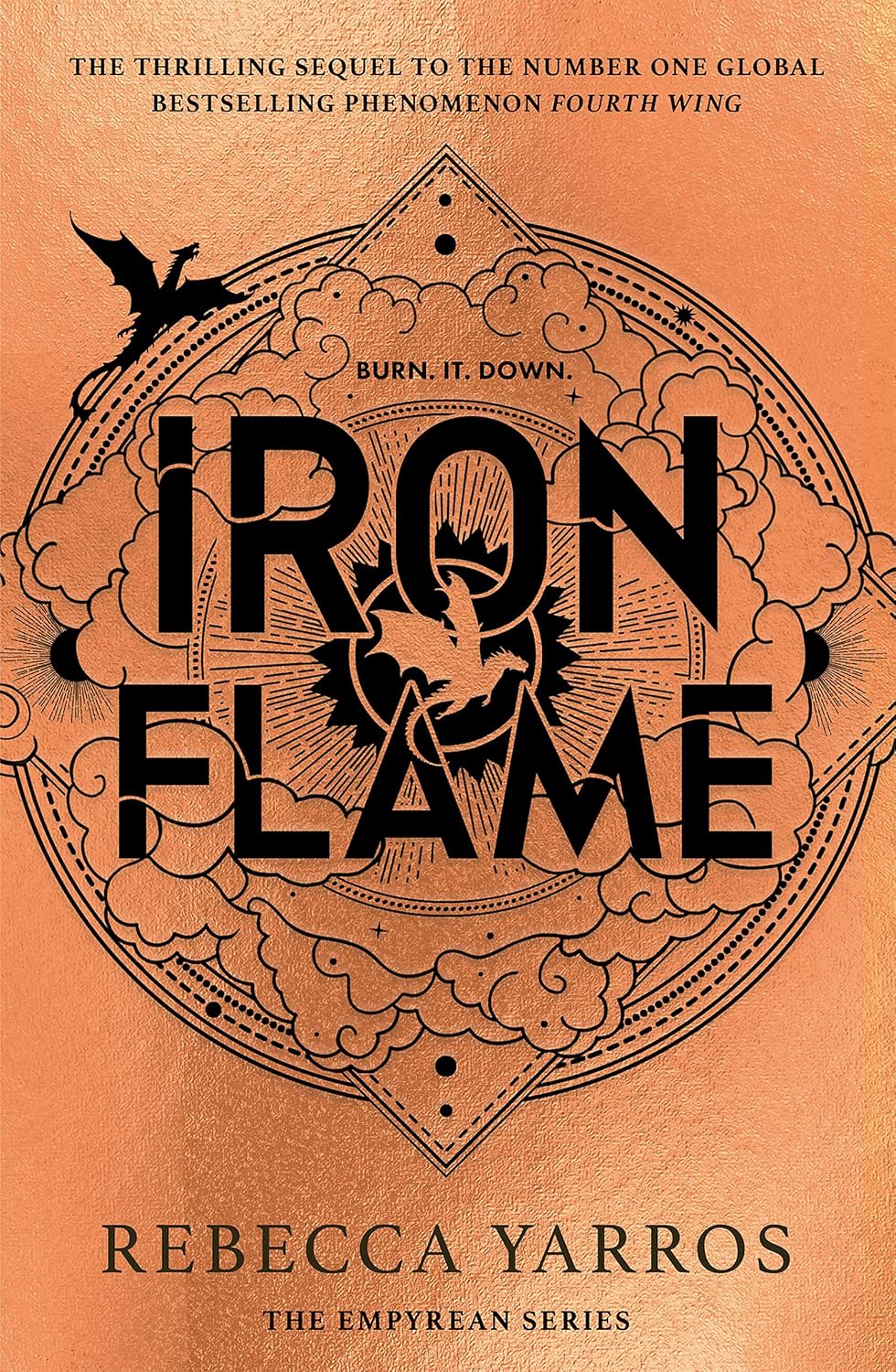 Iron Flame, book 2 in The Empyrean series by Rebecca Yarros, ISBN: 9780349437033