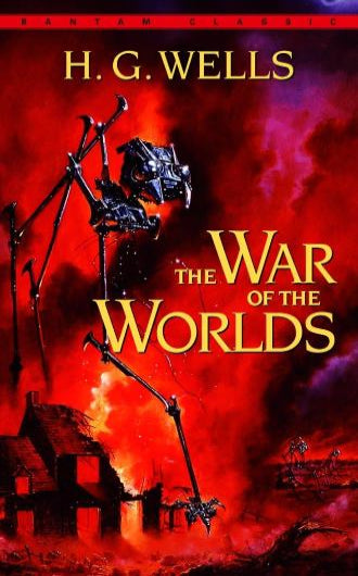 The War of the Worlds by H.G. Wells the Bantam cllassic book cover, science fiction, alien invasion