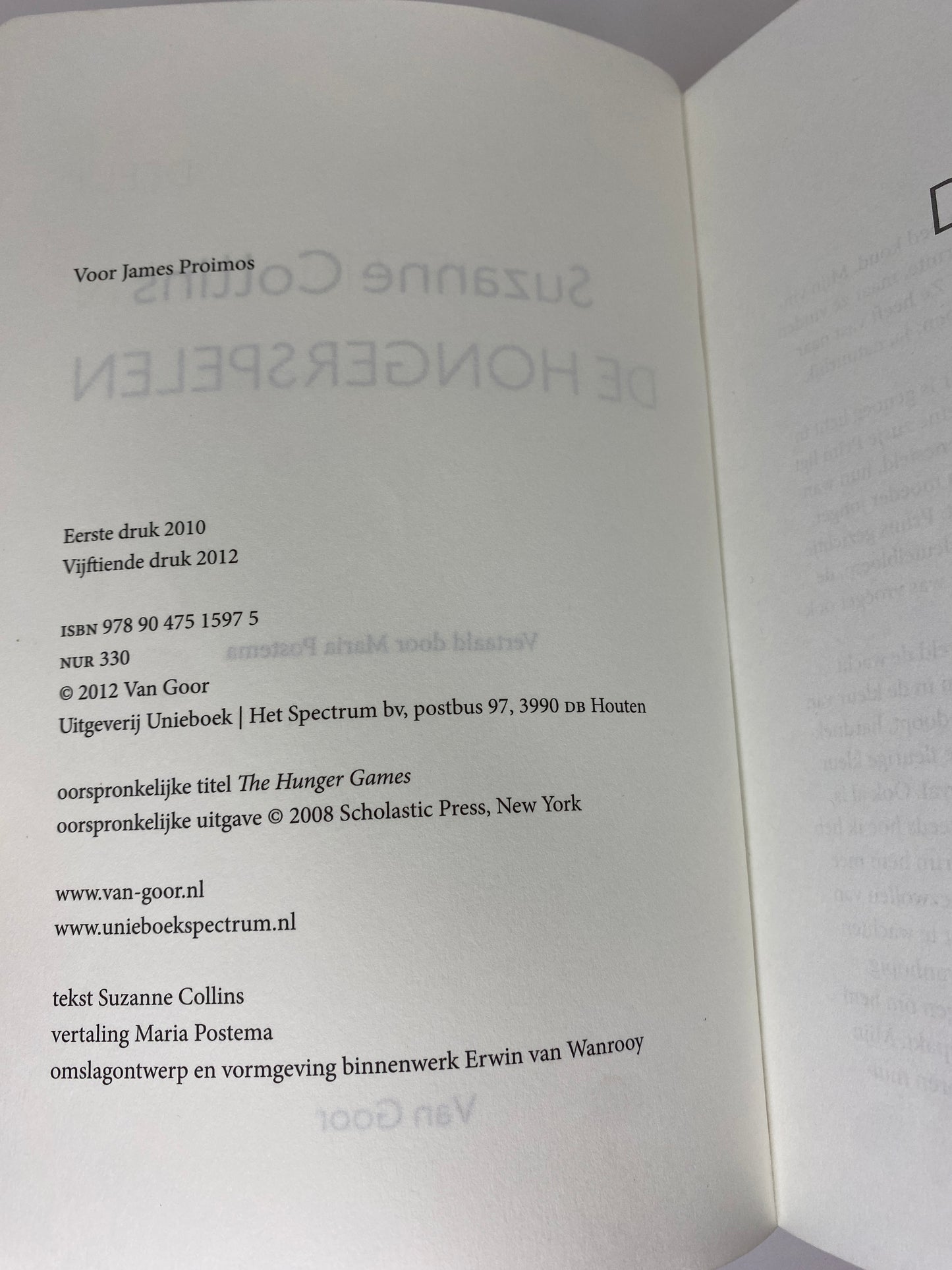 De Hongerspelen van Suzanne Collins boek 1 in De Hongerspelen trilogie, ISBN: 9789047515975, infopagina