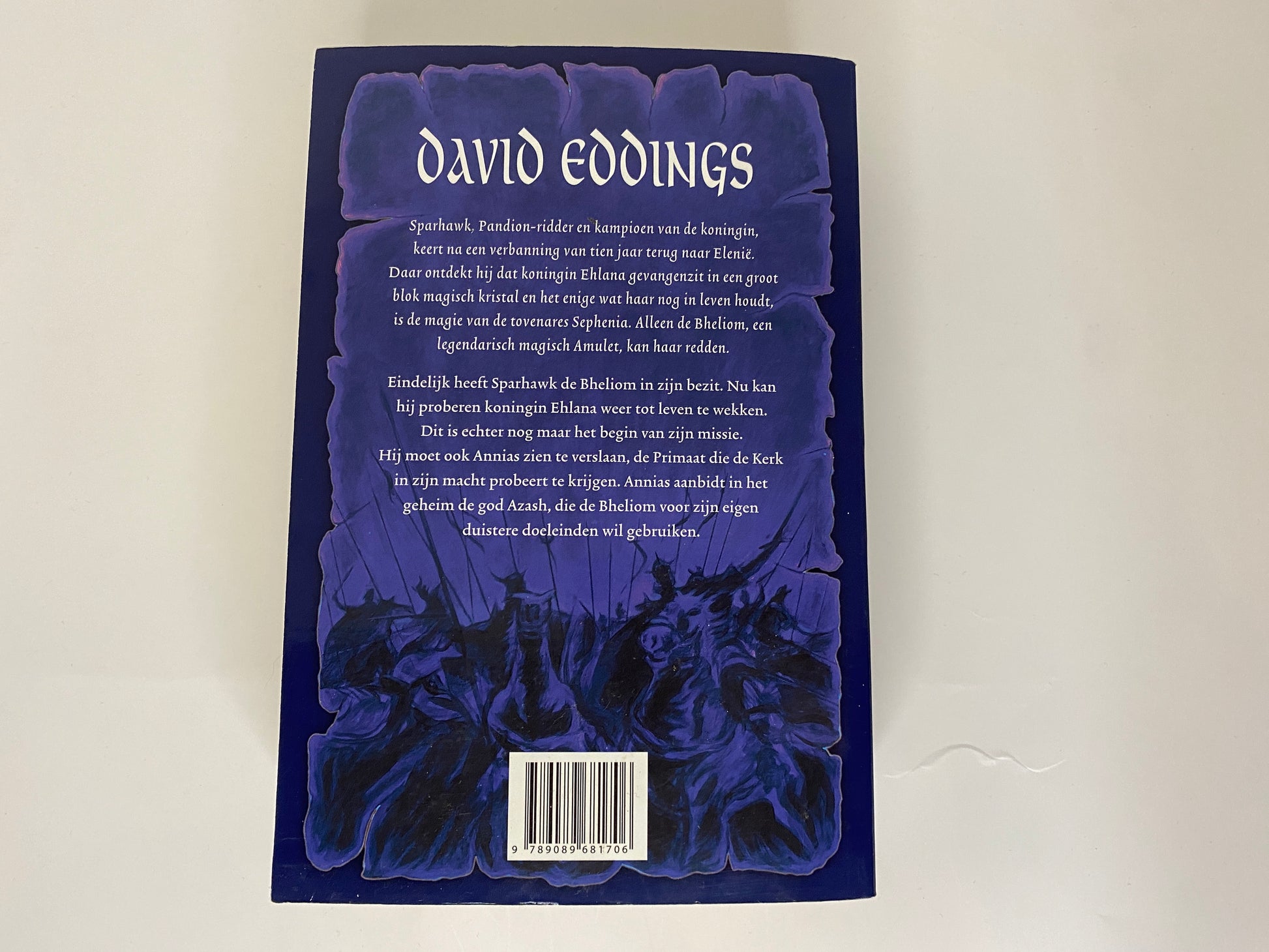 De Saffieren Roos van David Eddings, boek 3 van Het Elenium, ISBN: 9789089681706, achterkant