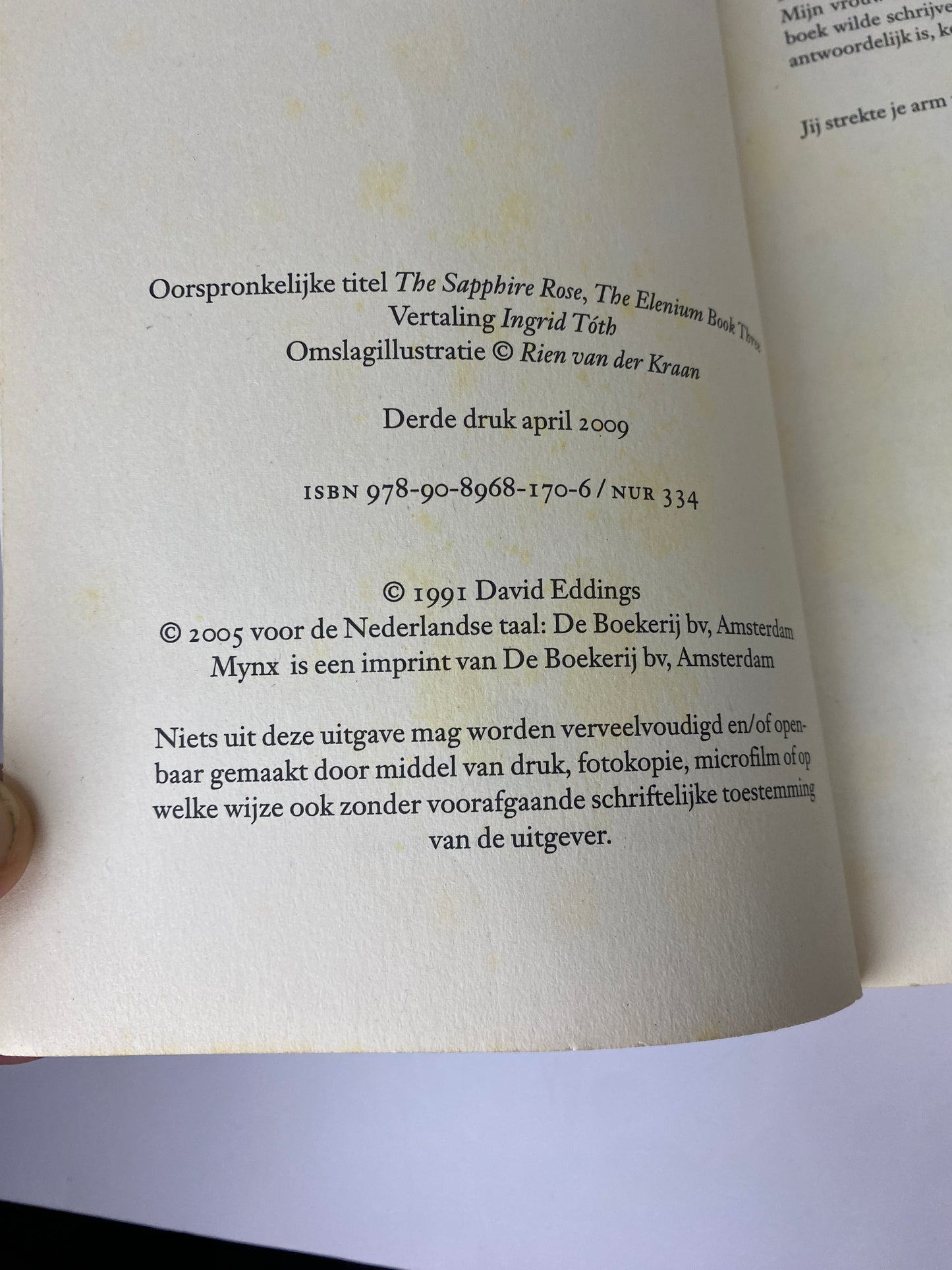 De Saffieren Roos van David Eddings, boek 3 van Het Elenium, ISBN: 9789089681706, infopagina