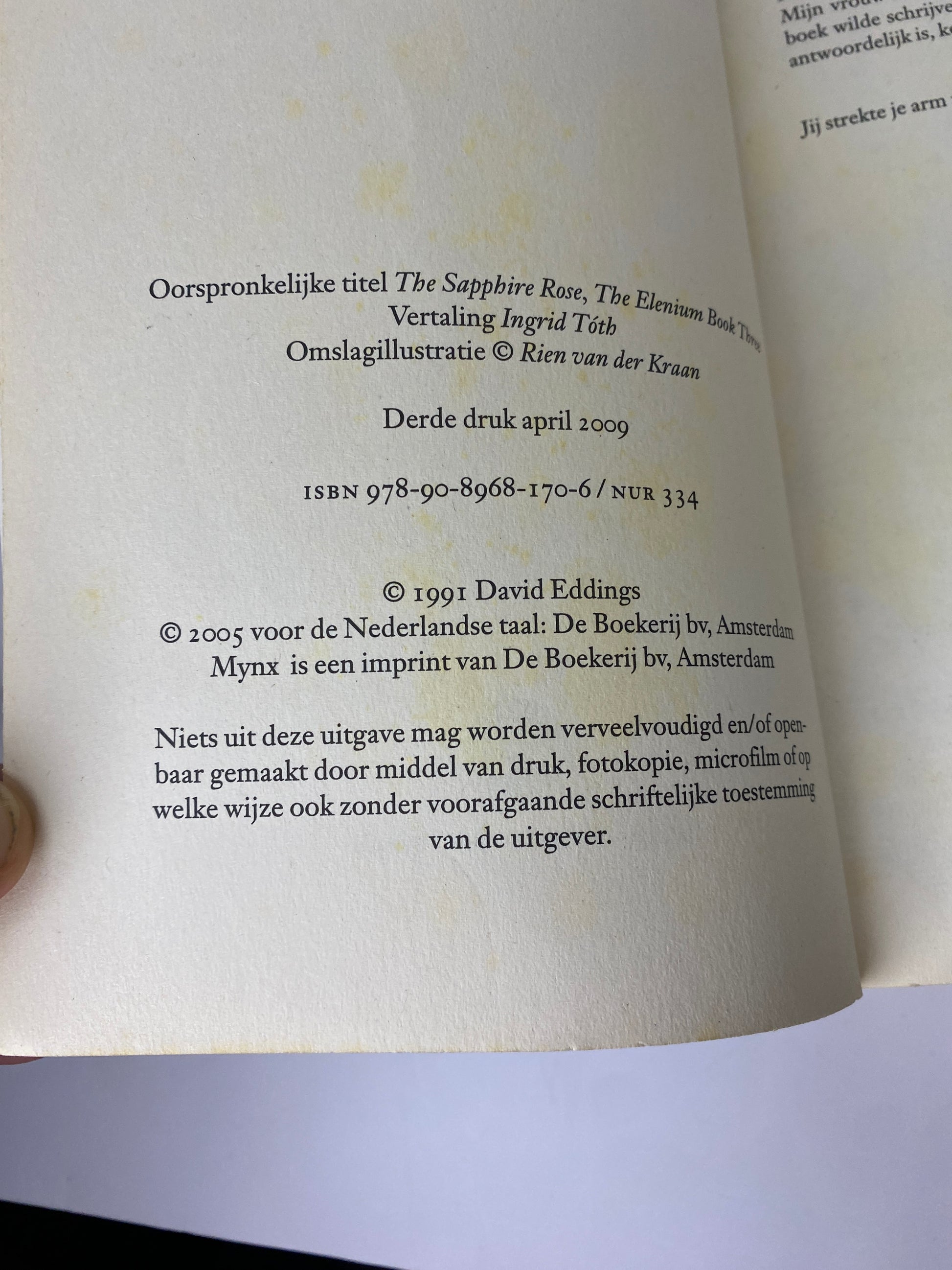 De Saffieren Roos van David Eddings, boek 3 van Het Elenium, ISBN: 9789089681706, infopagina