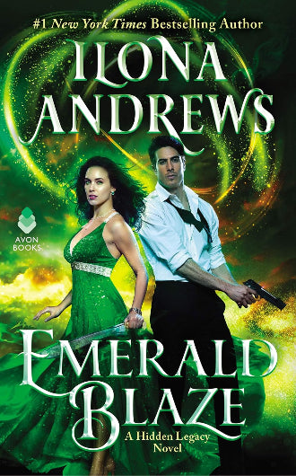 Emerald Blaze by Ilona Andrews, book 2 in the Hidden Legacy, ISBN: 9780062878366