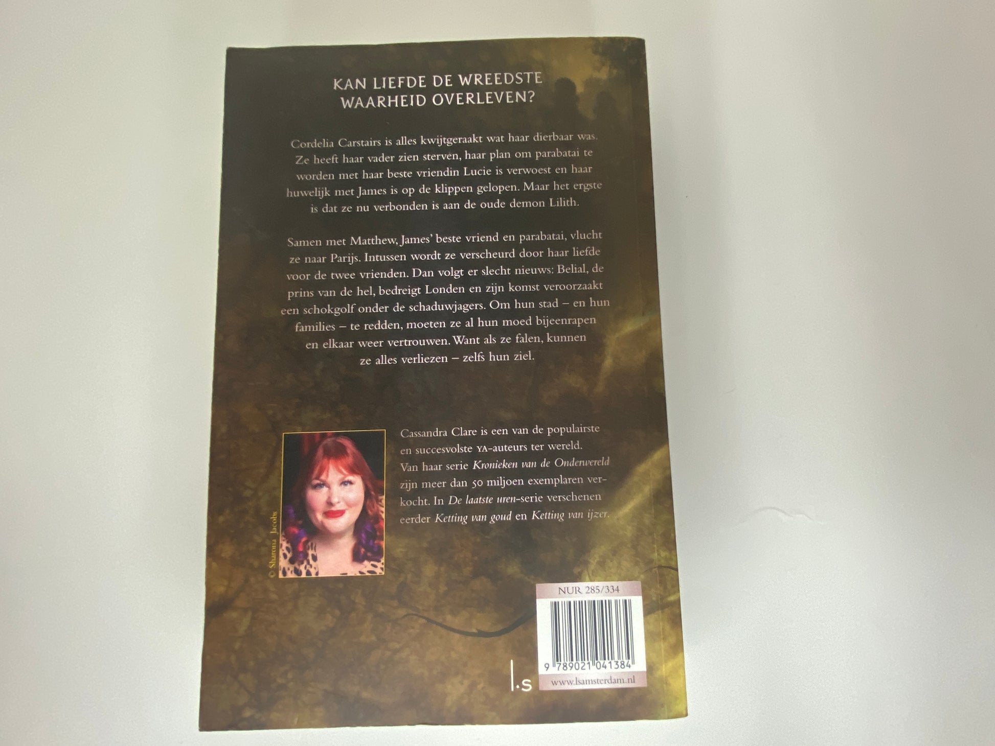 Ketting van Doornen, boek 3 in De Laatste Uren van Cassandra Clare, ISBN 9789021041384 achterkant