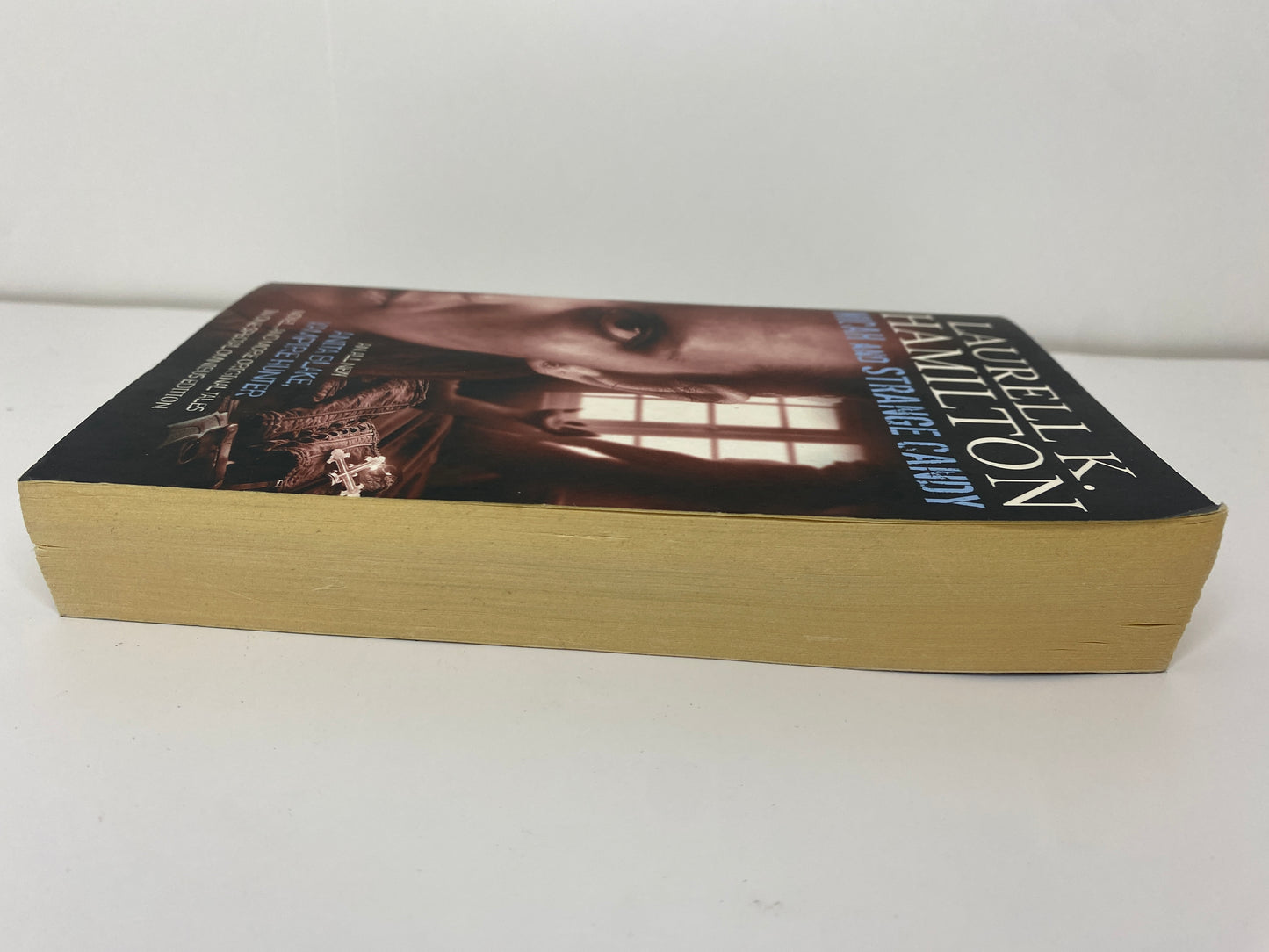 Micah and Stange Candy by Laurell K. Hamilton, book 13 and 0.5 in the Anita Blake, Vampire Hunter series, ISBN: 9781841496023, zijkant