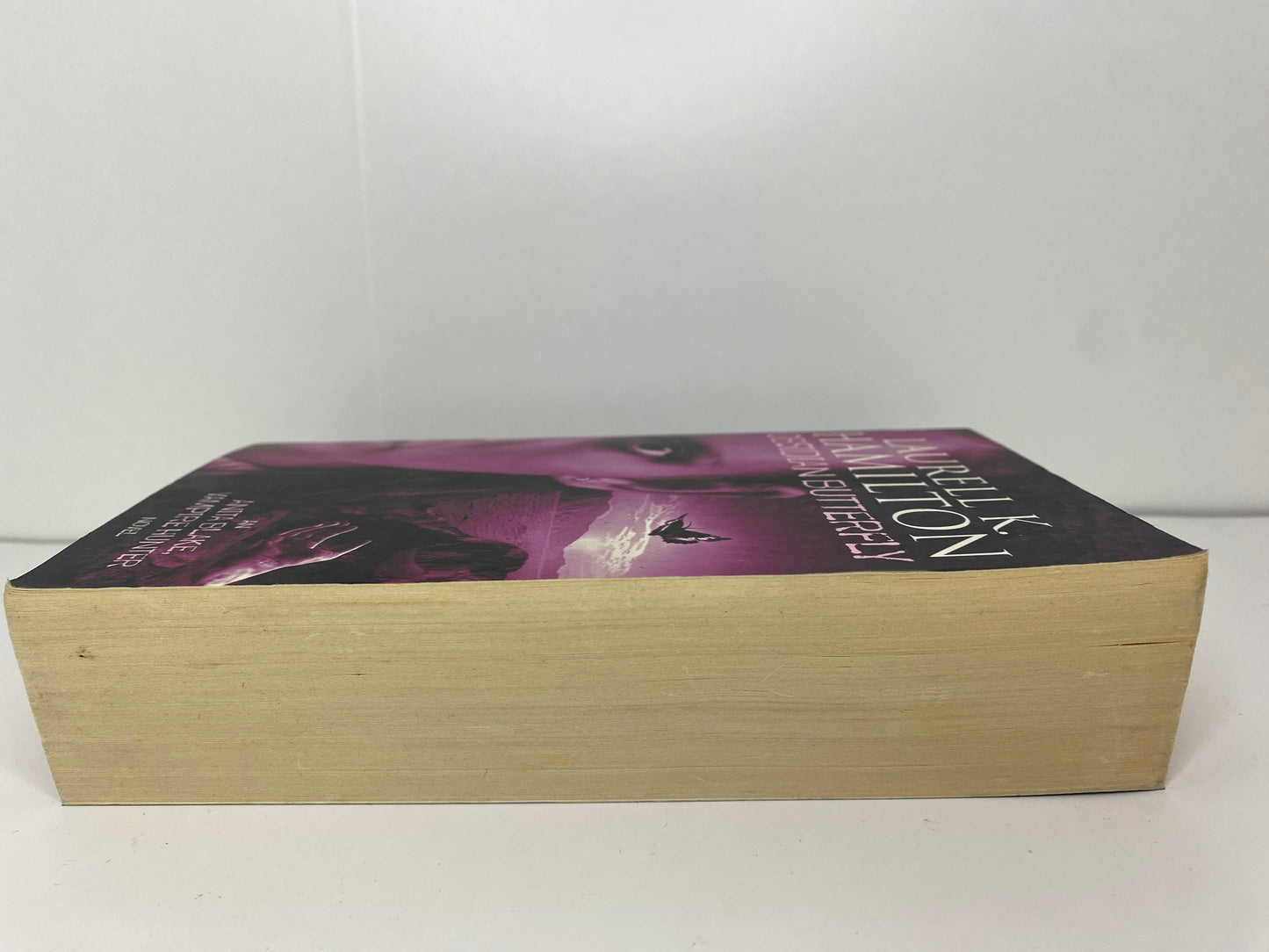 Obsidian Butterfly by Laurell K. Hamilton, book 9 in the Anita Blake Vampire Hunter series, ISBN: 9781841491325, zijkant