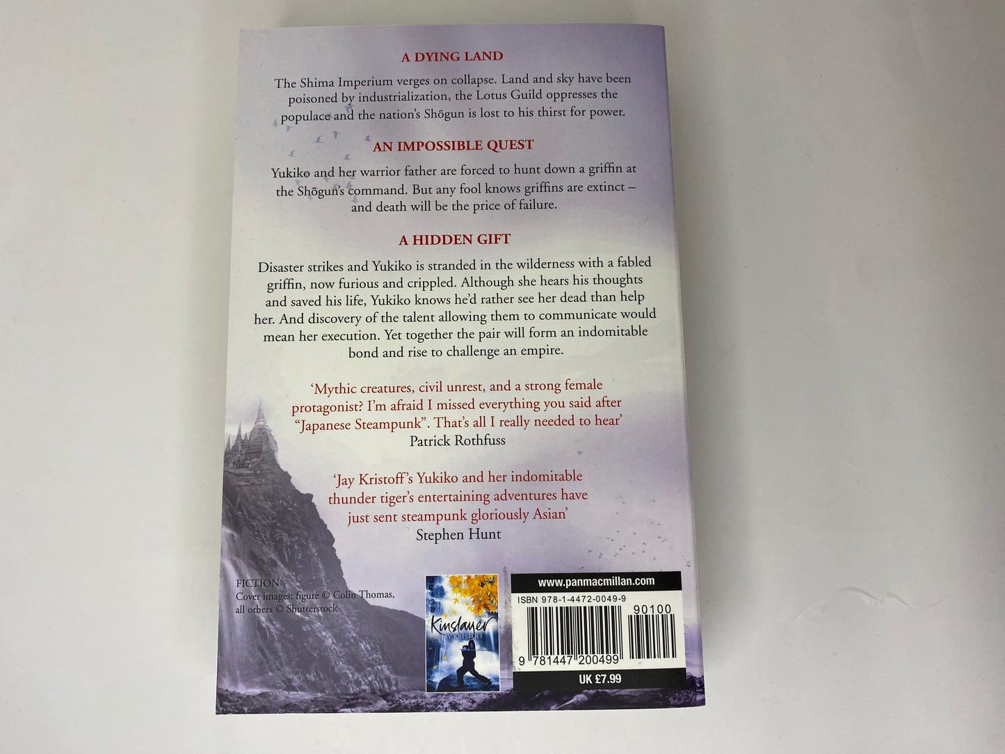 Stormdancer by Jay Kristoff, Book 1 in the Lotus Wars, ISBN: 9781447200499, achterkant