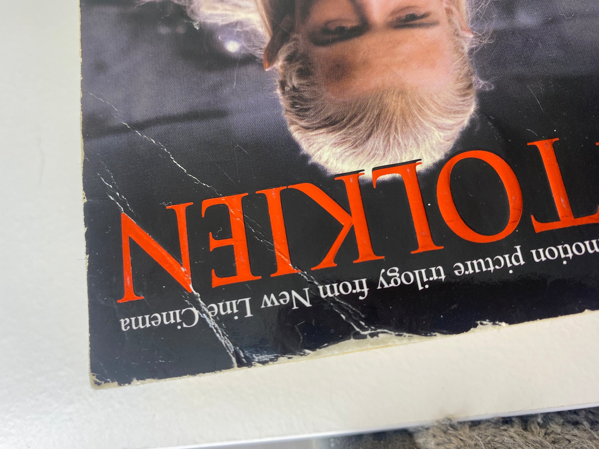 The Two Towers, book 2 in the Lord of the Rings trilogy by J.R.R. Tolkien, ISBN: 0345339711, damage close up