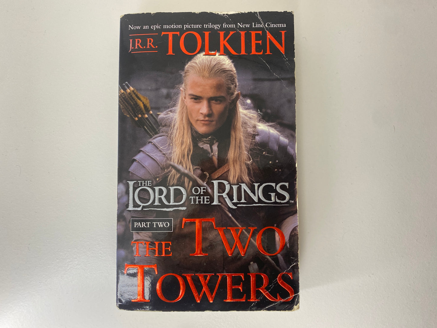 The Two Towers, book 2 in the Lord of the Rings trilogy by J.R.R. Tolkien, ISBN: 0345339711, front