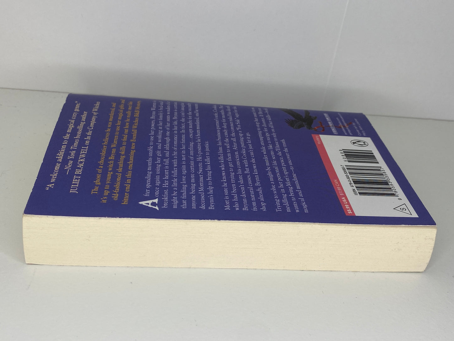 When the Crow's Away, book 2 in the Evenfall Witches B&B by Auralee Wallace, ISBN: 9780593335857 side view